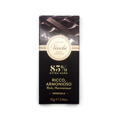 Venchi Ricco Armonioso 85% Extra Dark Chocolate Bar - 70g