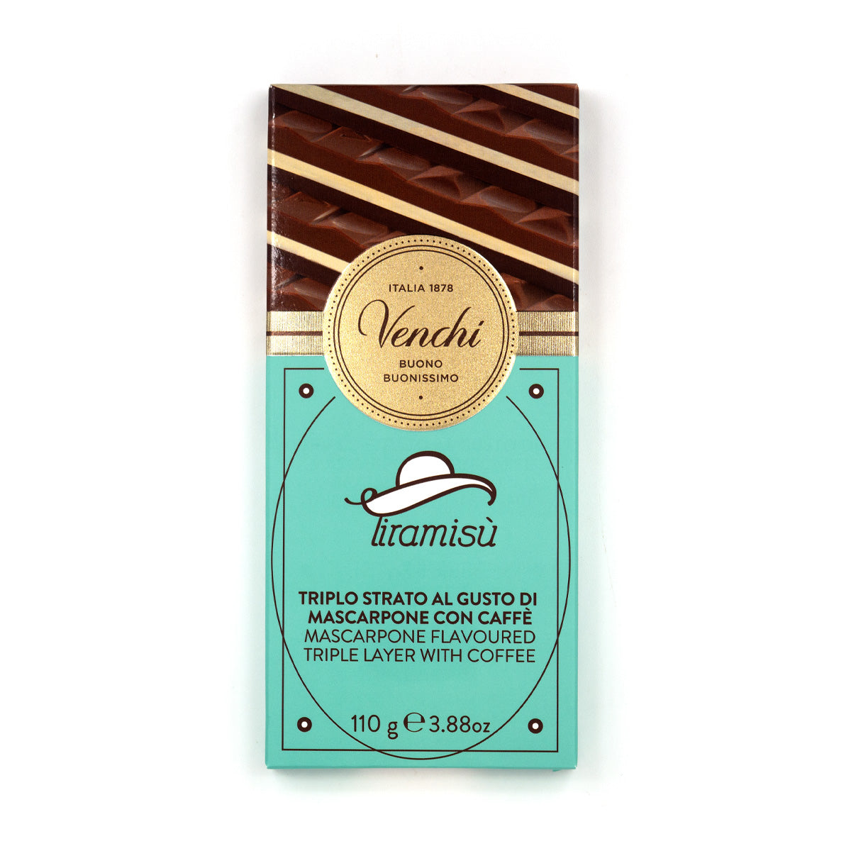 Venchi Tiramisu 47% Milk Chocolate with Mascarpone & Coffee Bar - 110g