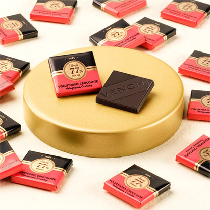 Venchi Voluttoso Croccante 77% Dark Chocolate with Nibs Napolitains