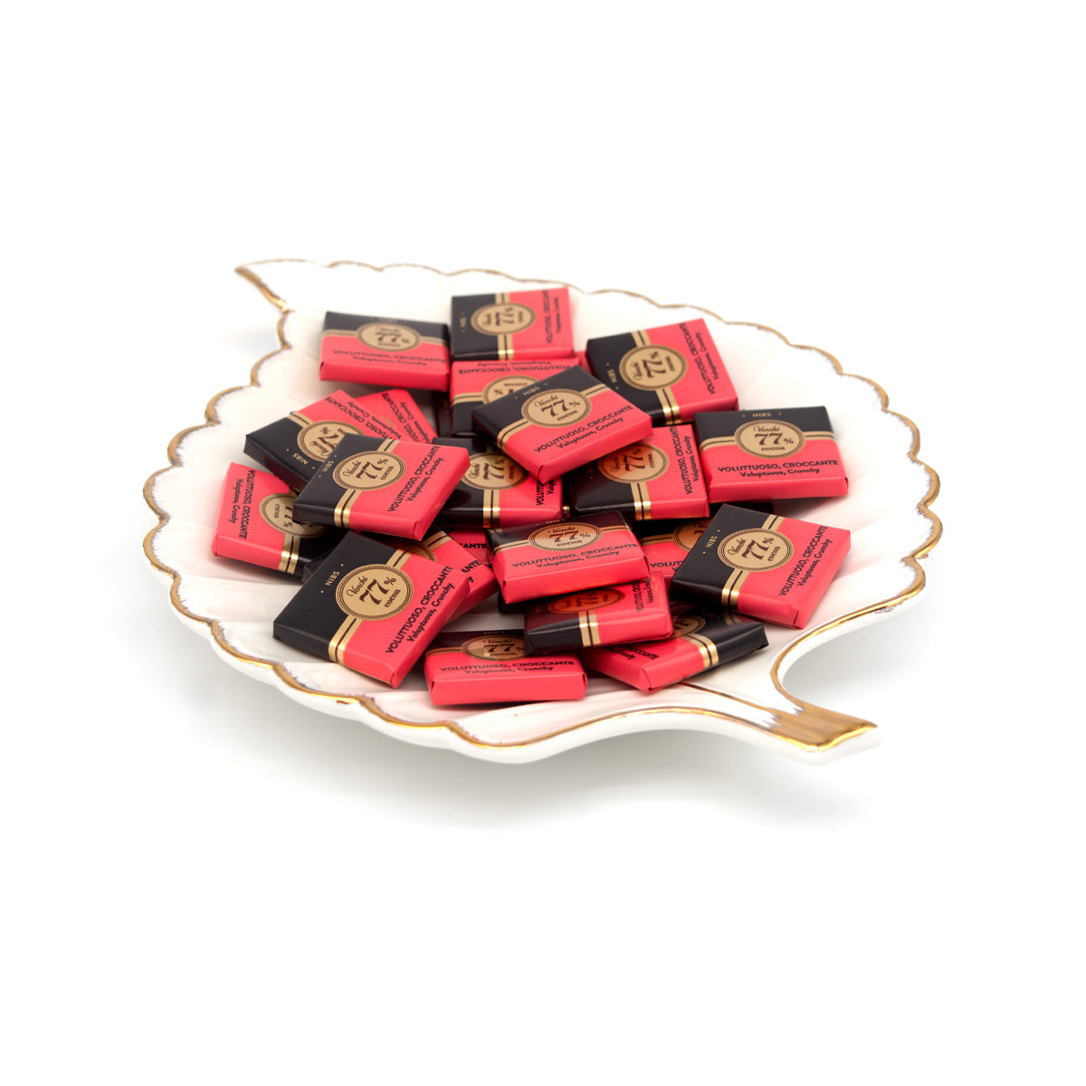 Venchi Voluttoso Croccante 77% Dark Chocolate with Nibs Napolitains