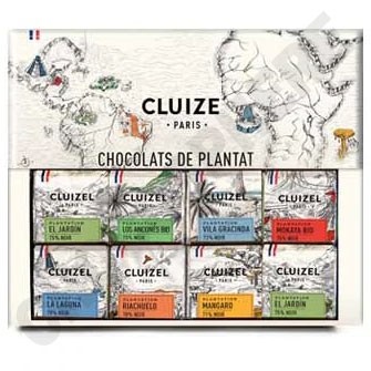 Michel Cluizel Etui Carres Chocolats de Plantation 16-Square Box - 80g