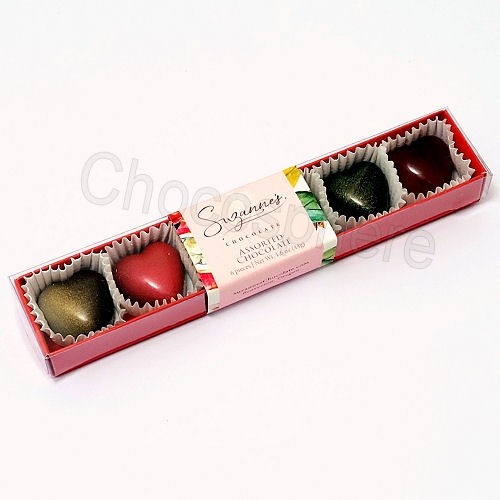 Assorted Chocolate Hearts 6-pc Box