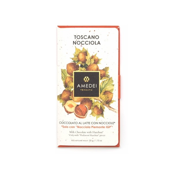 Amedei Cioccolato al Latte con Nocciole 32% Milk Chocolate & Hazelnut Bar - 50g 5323