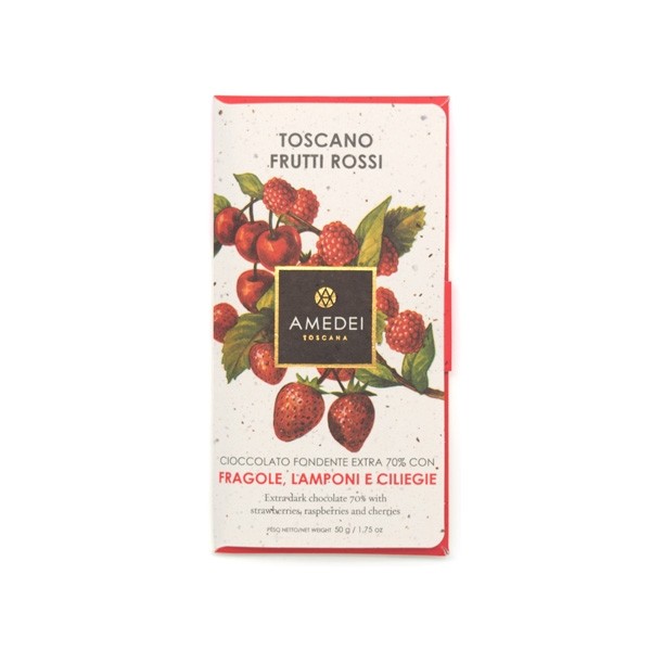 Amedei Toscano Frutti Rossi 70% Dark Chocolate & Berries Bar - 50 grams 5390