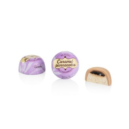 Venchi Caramel White Chocolate and Vanilla Pannacotta - 12 pc