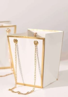 Chocosphere White & Gold with Chain Handle Gift Box – Add-on