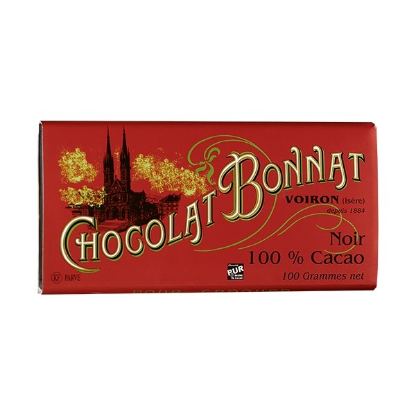 Bonnat 100% Cacao Dark Chocolate Bar - 100 g