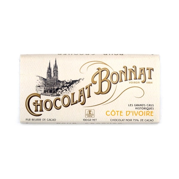 Bonnat Cote D' Ivoire 75% Single Origin Dark Chocolate Bar - 100 grams