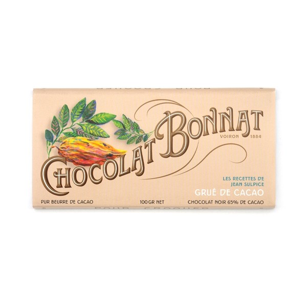 Bonnat Grue De Cacao 65% Dark Chocolate & Cocoa Nibs Bar - 100 grams