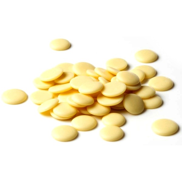 Cacao Barry Blanc Satin Pistoles 29% White Chocolate Discs - 1 kg CHW-Q29SATI-US-U77