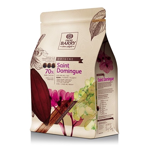 Cacao Barry Saint Domingue Origine Pistoles 70% Single Origin Dark Chocolate Discs - 2.5kg CHD-Q70SDO-US-U75
