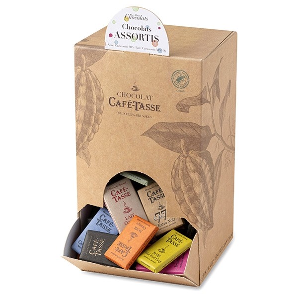 Cafe-Tasse Assorted Chocolate Mini-Bars Bulk Box - 1.5 kg