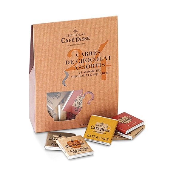 Cafe-Tasse Assorted Chocolate Squares Pouch - 24 Pieces - 120g
