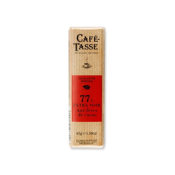 Cafe-Tasse Extra Noir 77% Dark Chocolate with Cacao Nibs Bar - 45 grams 7066D