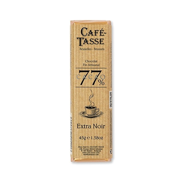 Cafe-Tasse Extra Noir 77% Extra Dark Chocolate Bar - 45 grams