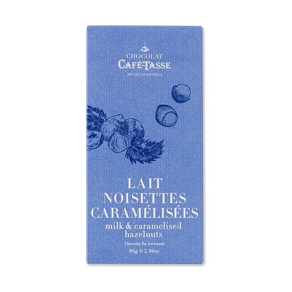 Cafe-Tasse Lait aux Noisettes Caramelisees et Salees 38% Milk Chocolate Bar - 85 grams 5069