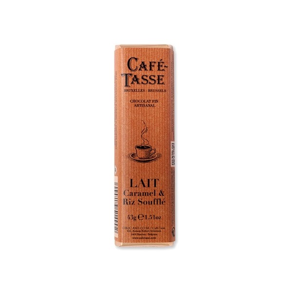 Cafe-Tasse Lait Caramel & Riz Soufflé 38% Milk Chocolate & Rice Souffle Bar - 45 grams 7149D