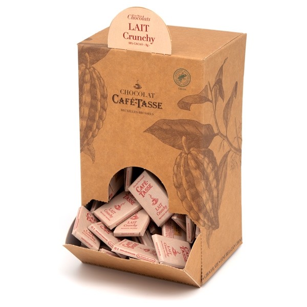 Cafe-Tasse Lait Crunchy 38% Milk Chocolate & Crisps Mini-Bars Bulk Box - 1.5 kg 8018