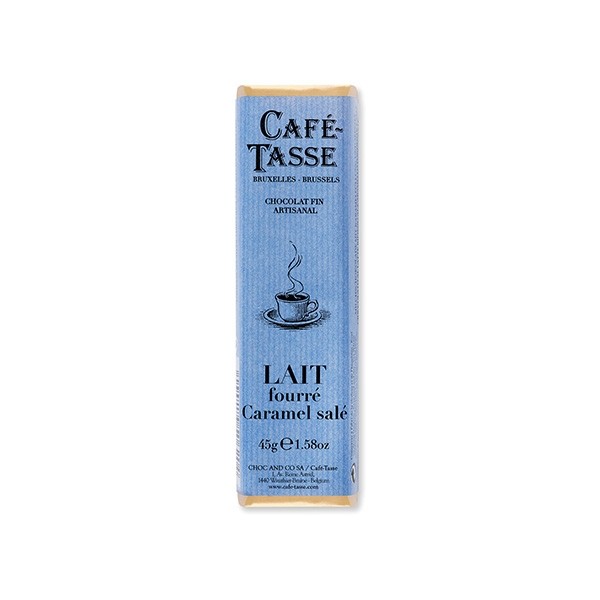 Cafe-Tasse Lait Fourre Caramel Salé 38% Milk Chocolate & Salted Caramel Bar - 45 grams 7062d