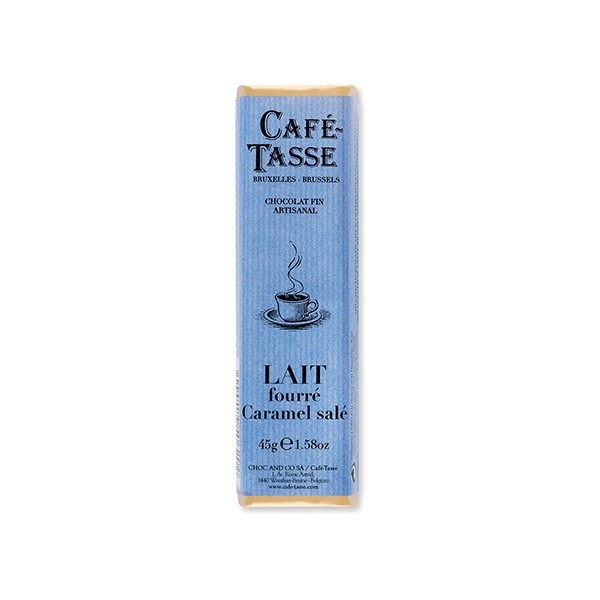 Cafe-Tasse Lait Fourre Caramel Salé 38% Milk Chocolate & Salted Caramel Bar - 45 grams 7062 7062D