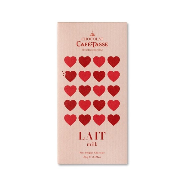 Cafe-Tasse Lait ‘Love’ 38% Milk Chocolate Tablet - 85 grams