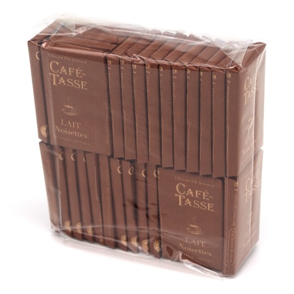Cafe-Tasse Lait Noisettes 38% Milk Chocolate & Hazelnut Mini-Bars Bag - 32 pc ~ 298 grams 8010