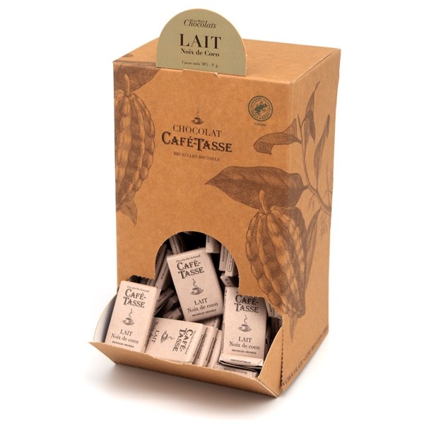 Cafe-Tasse Lait Noix de Coco 38% Milk Chocolate & Coconut Mini-Bars Box - 1.5kg 8012