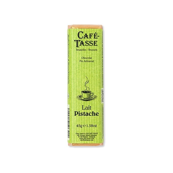 Cafe-Tasse Lait Pistache 38% Milk Chocolate & Pistachio Almond Bar - 45 grams 7064d