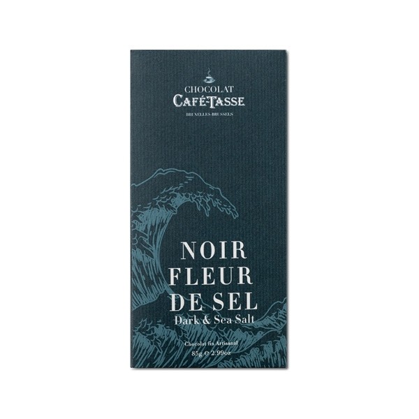 Cafe-Tasse Noir Fleur De Sel 60% Dark Chocolate & Sea Salt Bar - 85 grams 5274