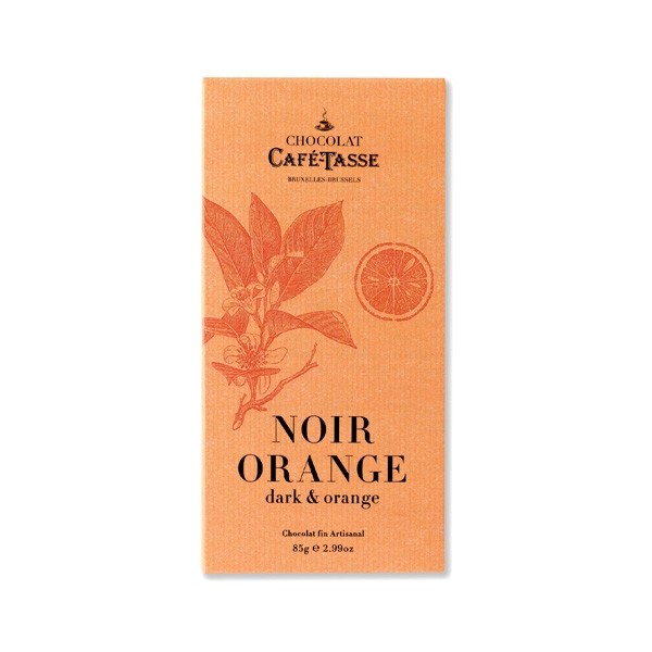 Cafe-Tasse Noir Orange 60% Dark Chocolate & Orange Bar - 85 grams 5172D