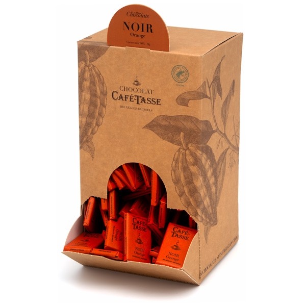Cafe-Tasse Noir Orange 60% Dark Chocolate & Orange Mini-Bars Bulk Box - 1.5 kg 8008