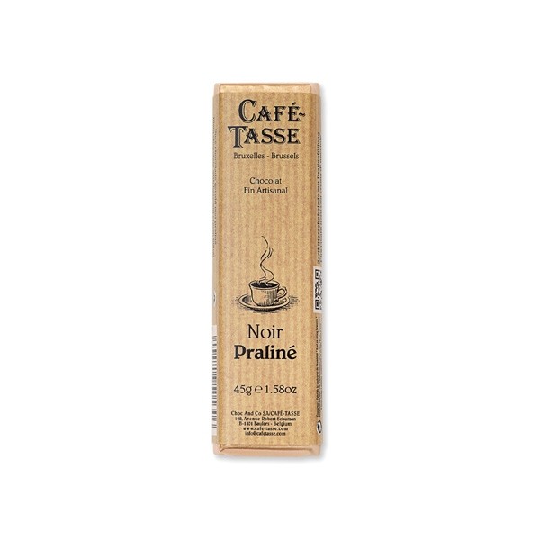 Cafe-Tasse Noir Praline 60% Dark Chocolate & Hazelnut Praline Bar - 45 grams 7053D