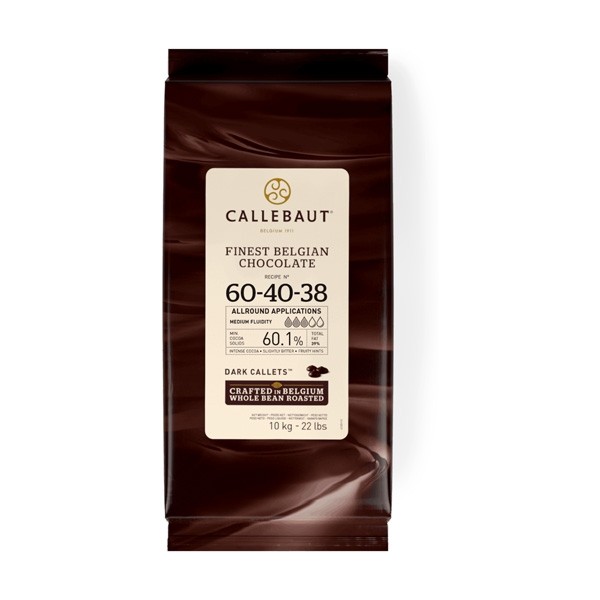 Callebaut 60-40-38NV Natural Vanilla 60% Dark Chocolate Callets - 10kg 60-40-38NV-595