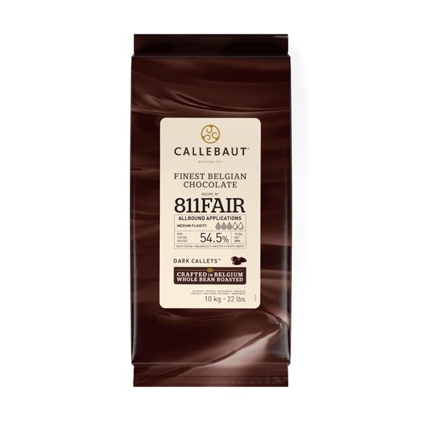 Callebaut 811Fair Fairtrade Natural Vanilla 54% Dark Chocolate Callets - 10kg 811NVFAIR-595