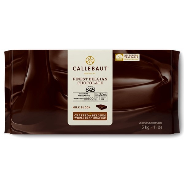 Callebaut 845NV Natural Vanilla 34% Milk Chocolate Block - 5kg 845NV-132