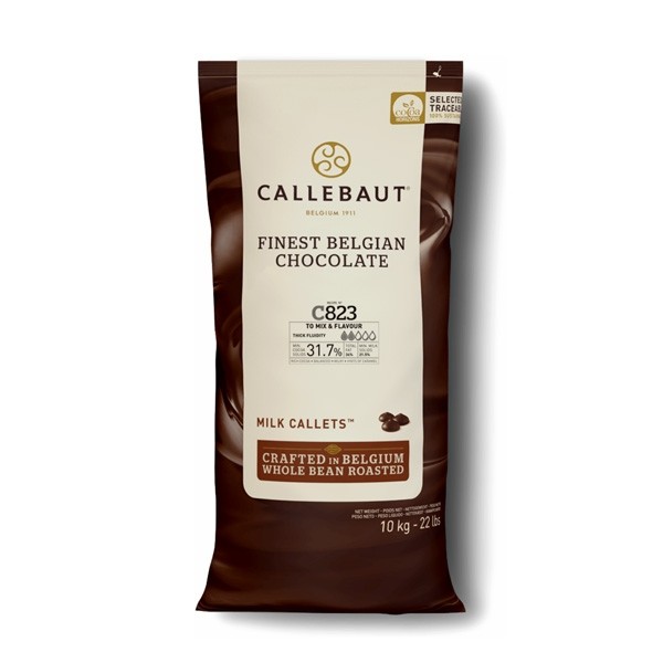 Callebaut C823NV Natural Vanilla 31% Milk Chocolate Callets - 10kg C823NV-595