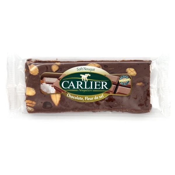 Carlier Almond & Fleur De Sel Chocolate Nougat Bar - 50g