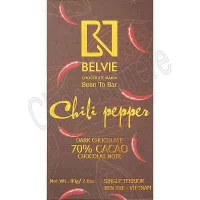 Chili Pepper 70% Cacao Chocolate Bar - 80g