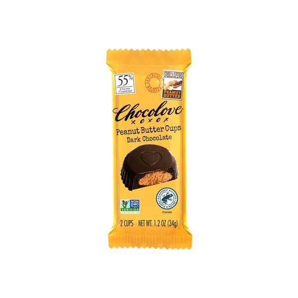 Chocolove Peanut Butter in 55% Dark Chocolate Cups - 34g