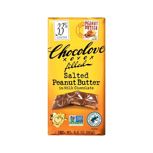 Chocolove Salted Peanut Butter in 33% Milk Chocolate Bar - 90g