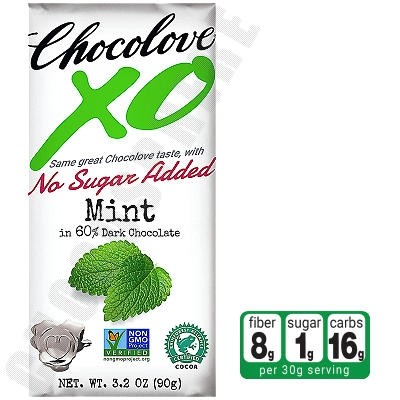 Mint in Dark Chocolate No-Sugar-Added Bar 3.2oz