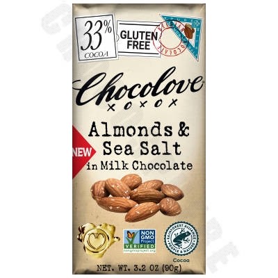 Almonds & Sea Salt in Milk Chocolate Bar 3.2oz