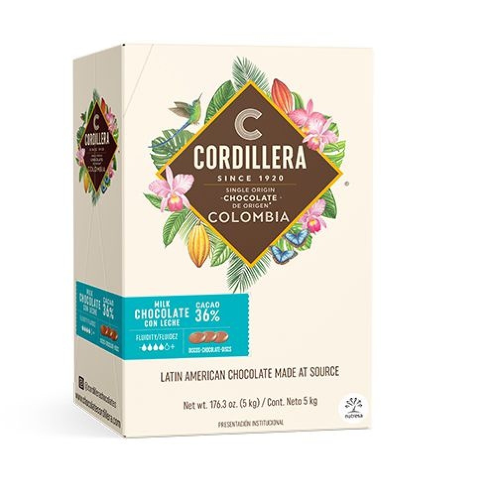 Colombia 36% Single Origin Milk Chocolate Discs - 5 kg