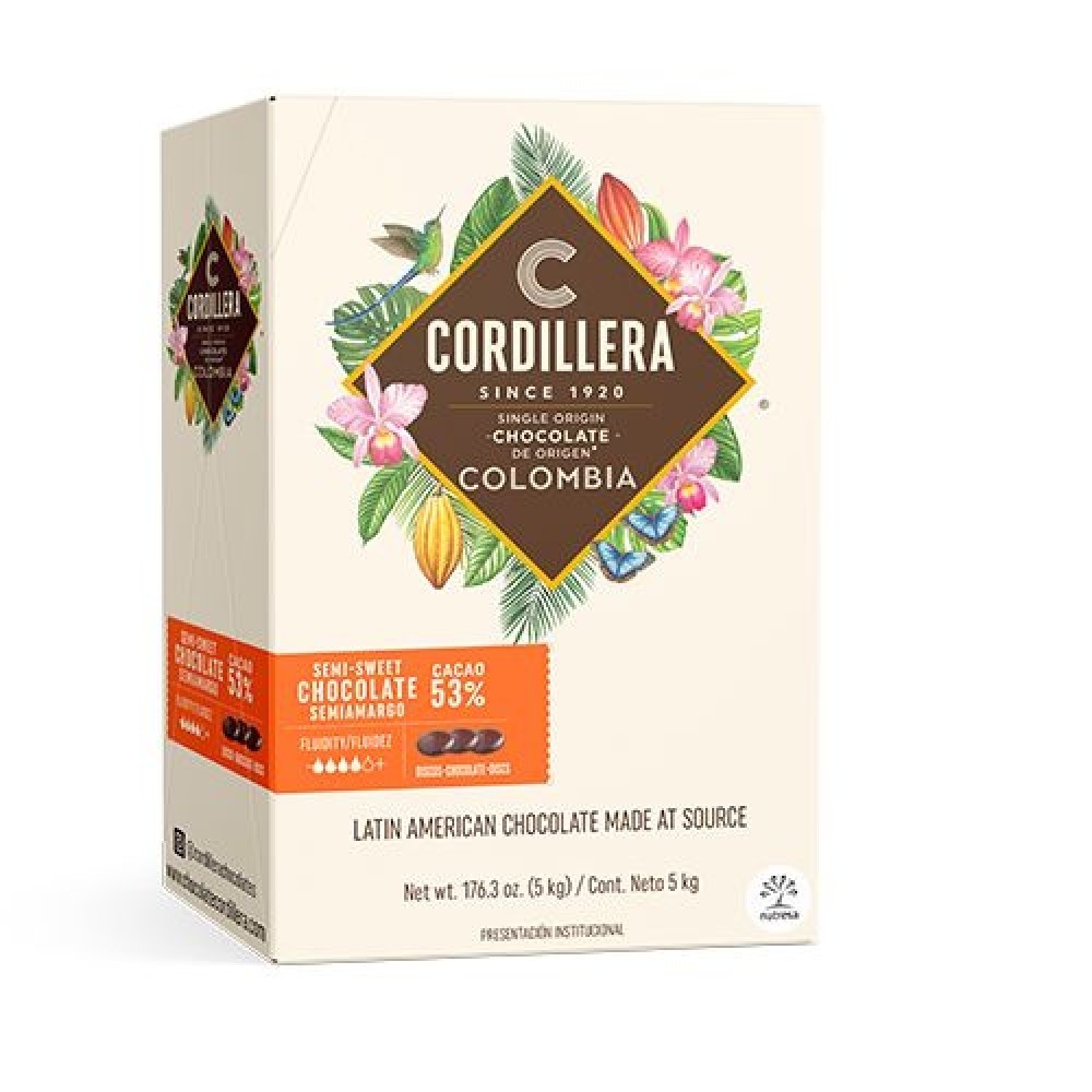 Colombia 53% Single Origin Dark Chocolate Discs - 5 kg