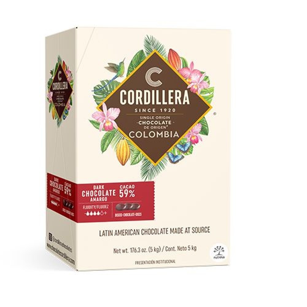 Colombia 59% Single Origin Dark Chocolate Discs - 5 kg