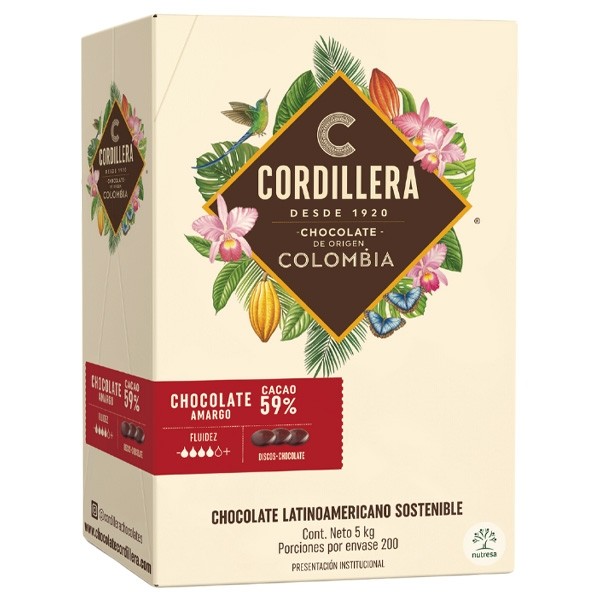 Cordillera Colombia 59% Single Origin Dark Chocolate Discs - 5kg 59CordDisc