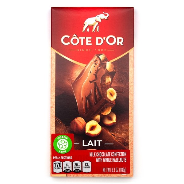 Cote d'Or Lait Noisettes 32% Milk Chocolate with Hazelnuts Bar - 180g 17042
