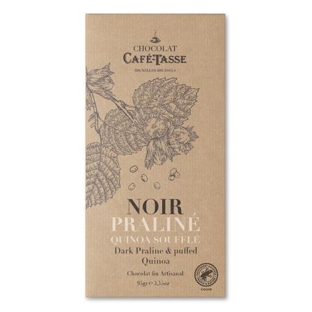 Pistachio Noir Praline Quinoa Souffle Dark Chocolate Praline & Puffed Quinoa Bar - 95g