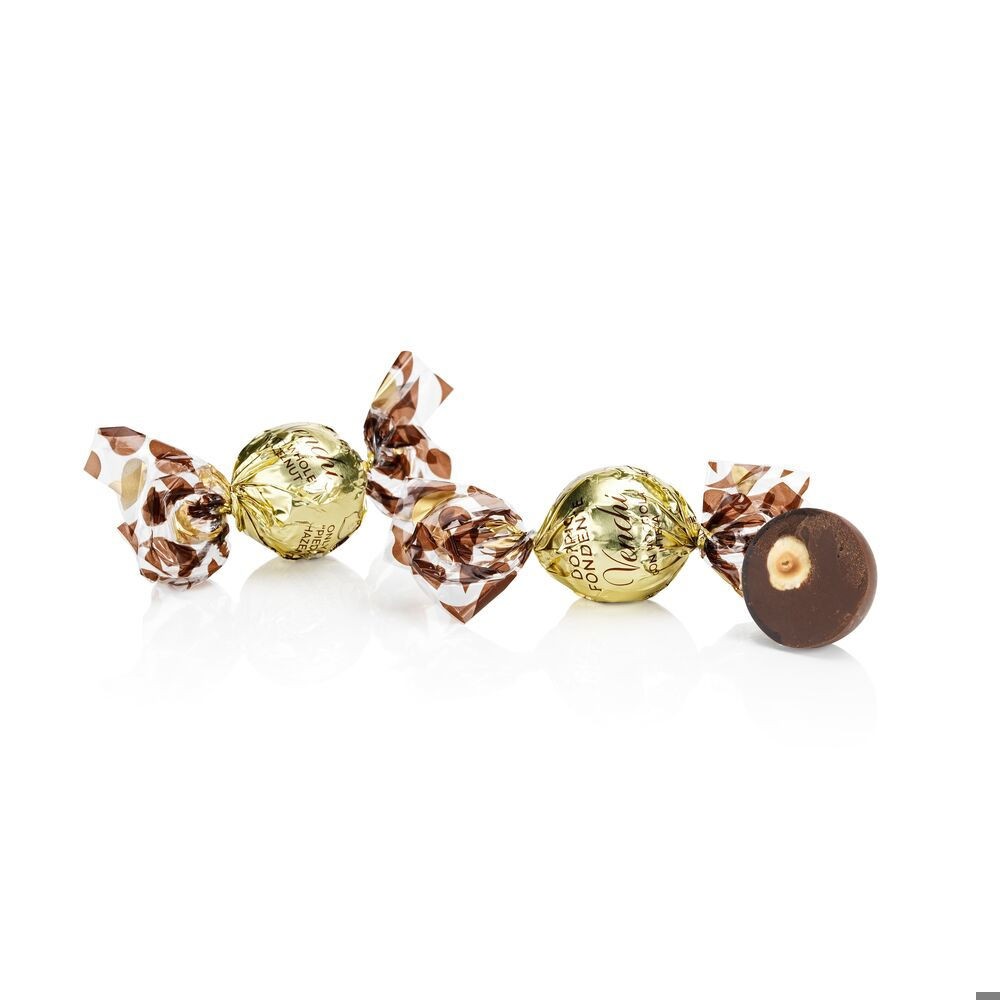Venchi Whole Hazelnut in Almond Gianduja & Half 75% Dark Chocolate Shell Pearls Bag - 15 pc