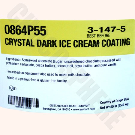 Guittard Crystal Dark Ice Cream Coating Pail - 55 lb 0864 P55 0864P55